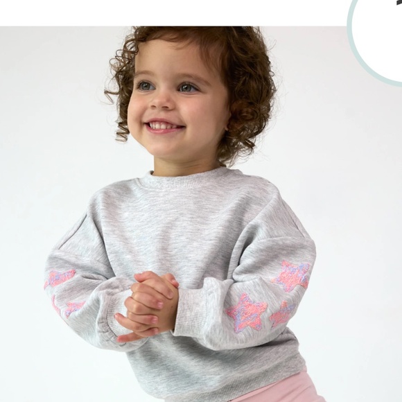 Little Sleepies Light Heather Gray Drop Shoulder Crewneck - 6-12 months - Picture 5 of 6